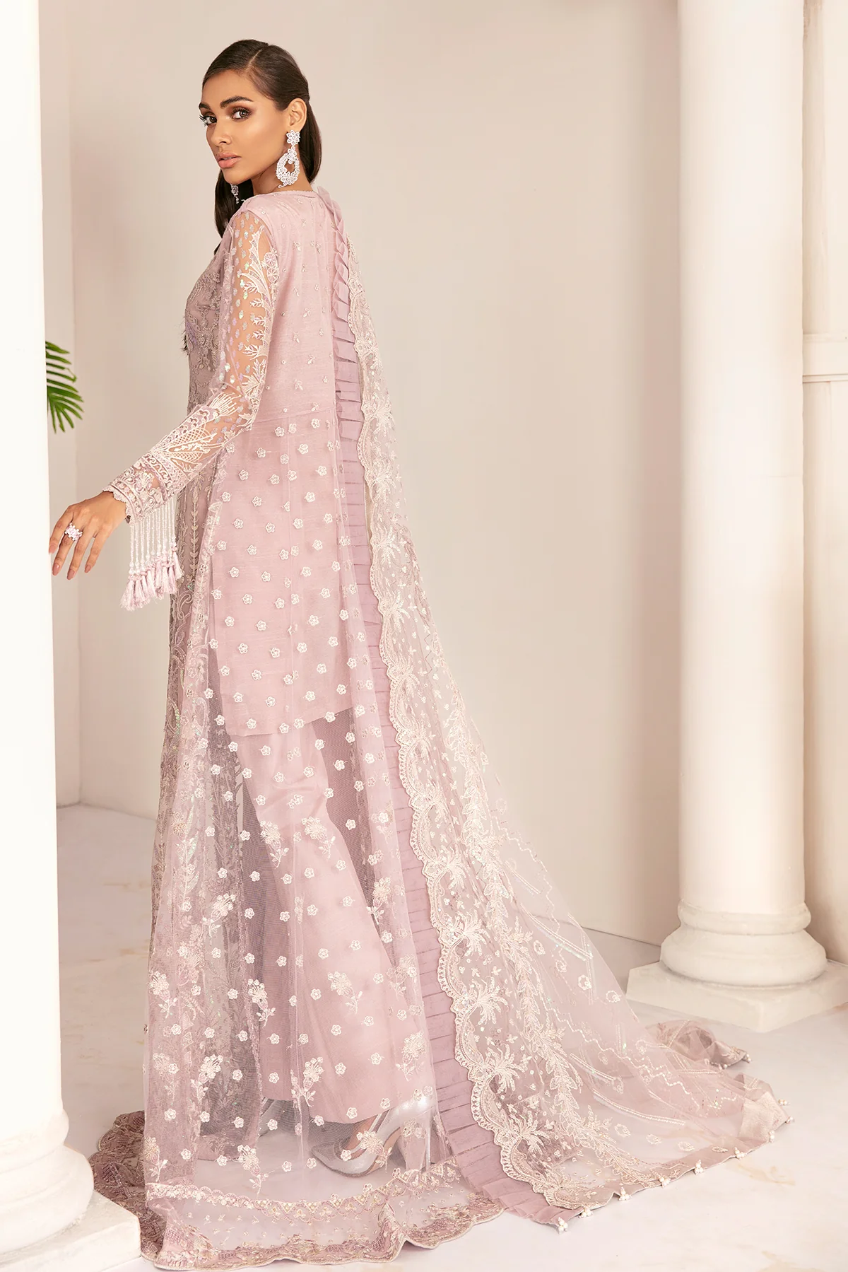 EMBROIDERED NET CH08-01 UNSTITCHED - Image 5