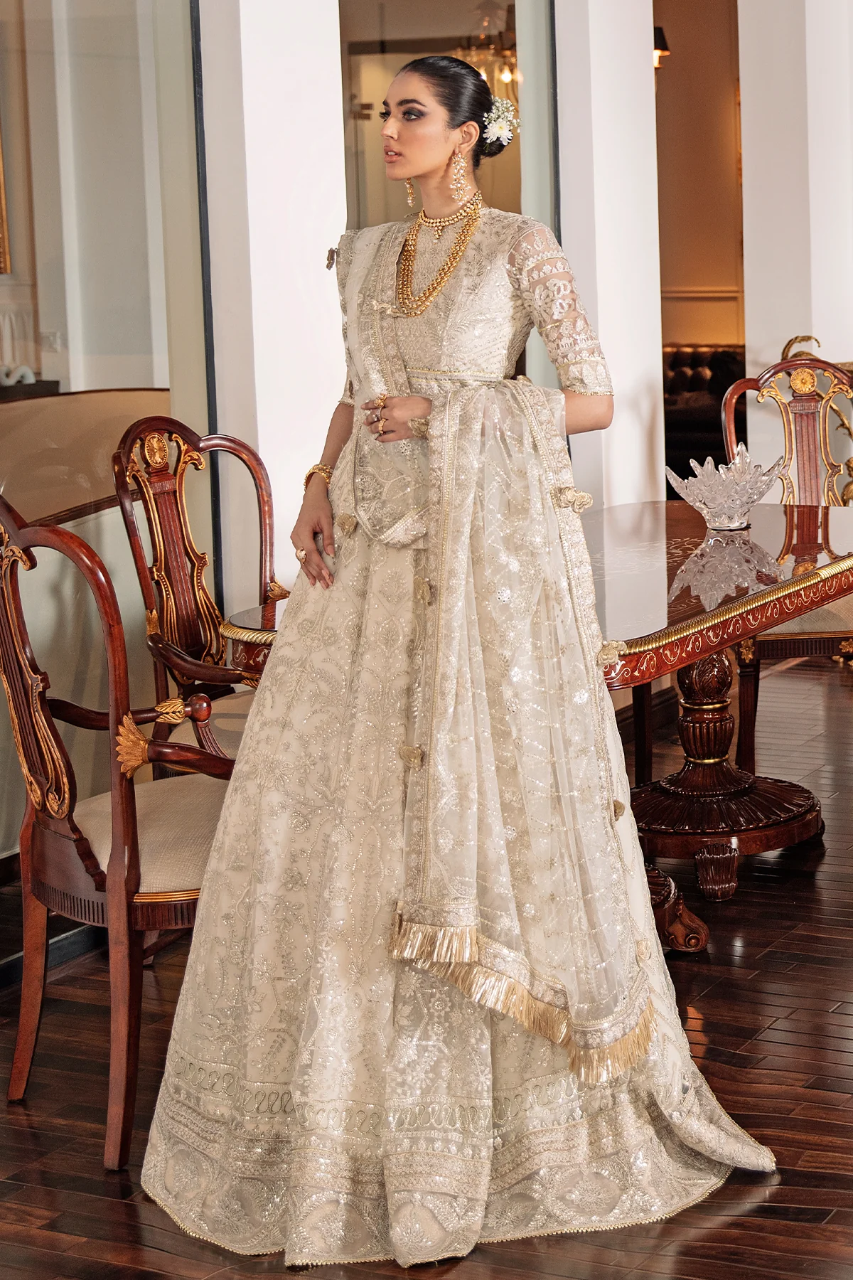 EMBROIDERED NET CH09-05 UNSTITCHED - Image 9