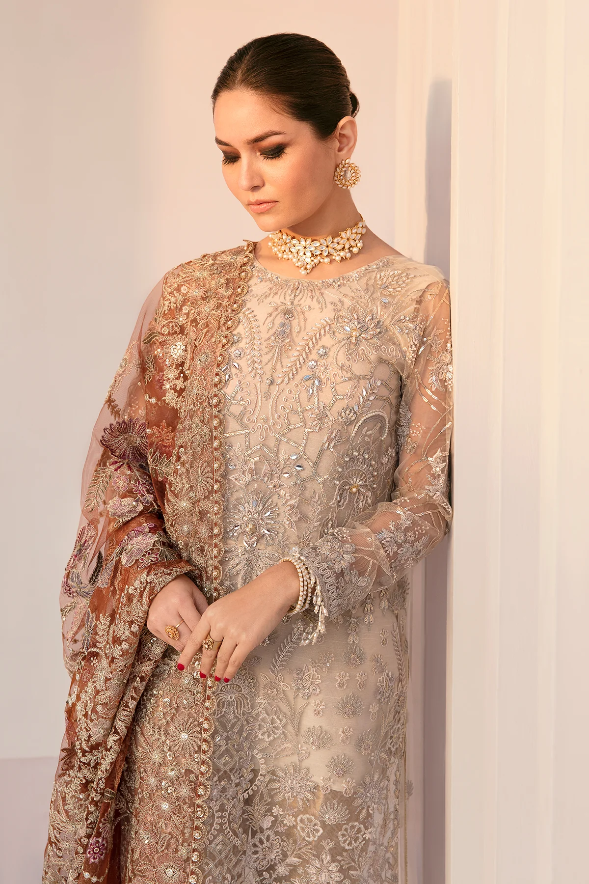 EMBROIDERED NET CH11-03 UNSTITCHED - Image 6