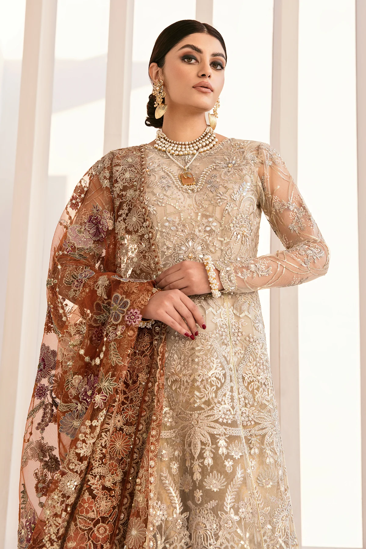 EMBROIDERED NET CH11-03 UNSTITCHED - Image 7