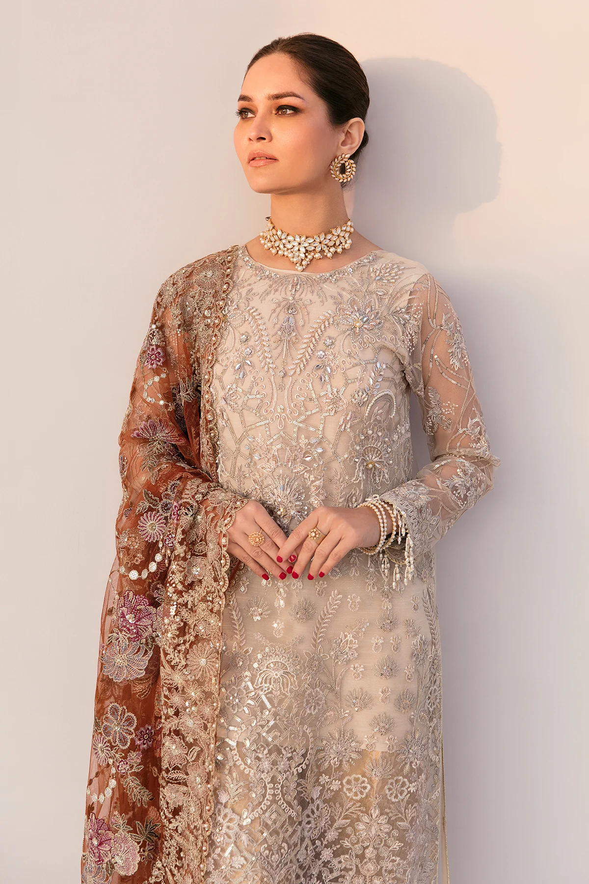 EMBROIDERED NET CH11-03 UNSTITCHED - Image 8
