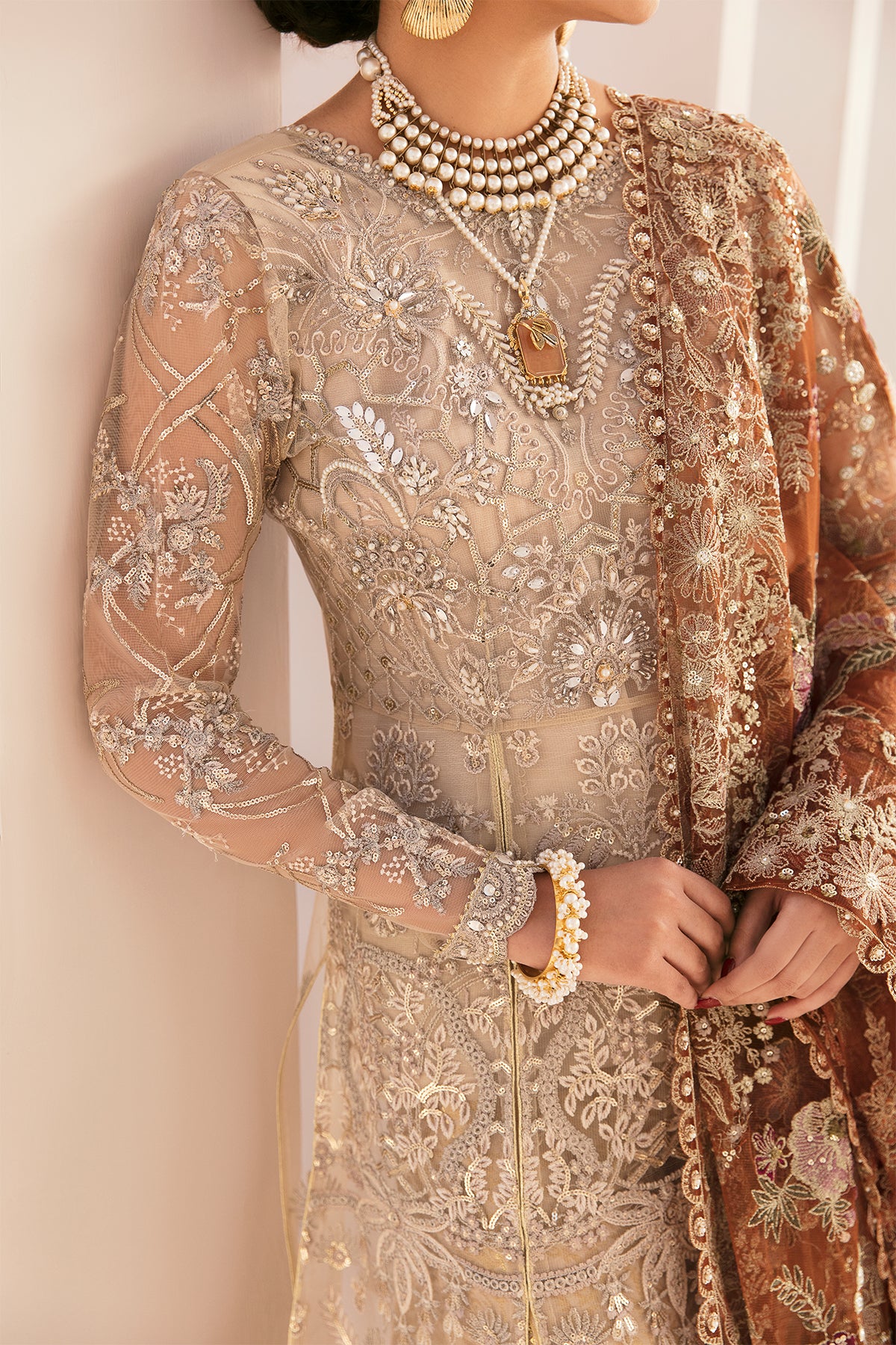 EMBROIDERED NET CH11-03 UNSTITCHED - Image 9
