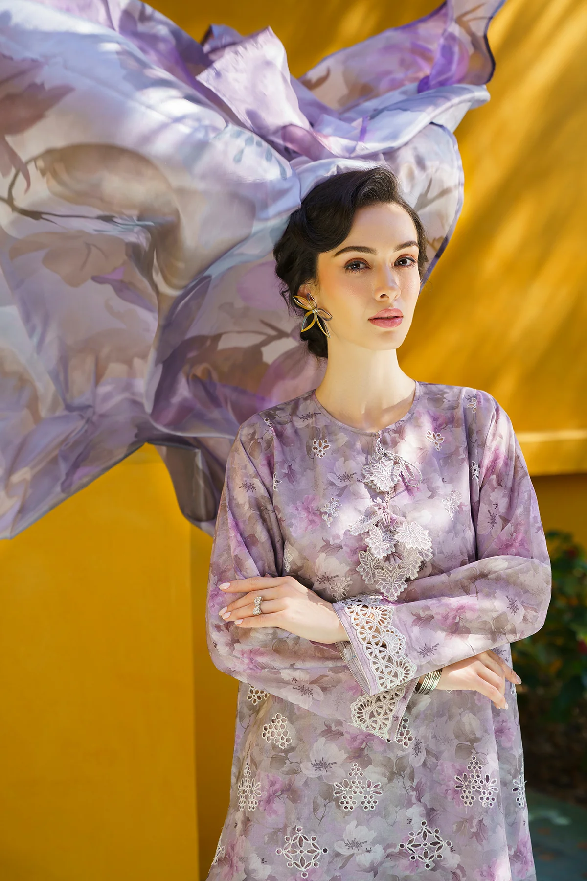 EMBROIDERED PRINTED LAWN UF-579 - Image 7